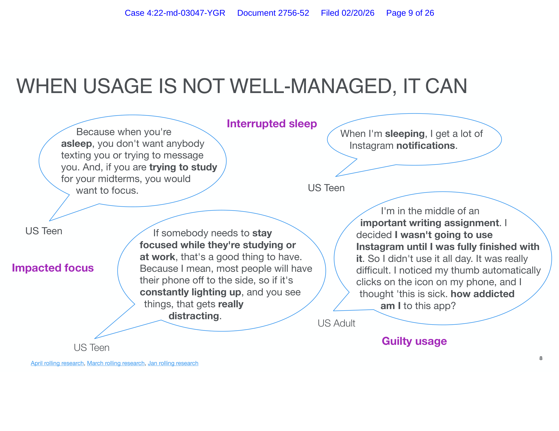 Page image from the source document, shown with the excerpt: US Teen: "When I'm sleeping, I get a lot of Instagram notifications"